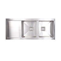 Seima Above or Under Mount Stainless Steel Kitchen Sink 1150mm x 450mm 2 Bowl 0TH Universal Drainer Satin Finish TETRA 1160 191691