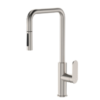 Fienza Empire Slim Square Pull Out Kitchen Sink Mixer Brushed Nickel 234108BN-LF