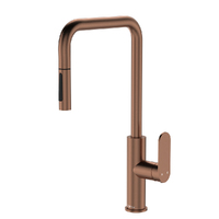 Fienza Empire Slim Square Pull Out Kitchen Sink Mixer Brushed Copper 234108CO-LF