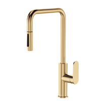 Fienza Empire Slim Square Pull Out Kitchen Sink Mixer Urban Brass 234108UB-LF