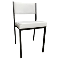 Square Tube Padded Vinyl Dining Visitors Chair Black & White