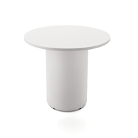 Rapidline 900mm Round Meeting Table Drum Base Melamine White DBT900 NW/WS