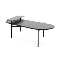 Rapidline Oval Coffee Table 1200mm Metal Base Melamine Top NIDO1206 BL/BLK