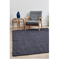 Rug Culture Chunky Natural Fiber Barker Navy Flooring Rug Area Carpet 320x230cm