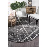 Rug Culture Noah Charcoal Contemporary Round Floor Area Rugs OAS-452-CHAR-200X200cm