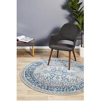 Rug Culture Babylon 207 Floor Area Carpeted Rug Modern Round Blue 150X150cm