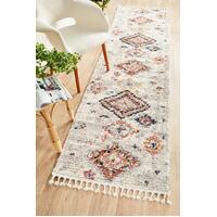 Rug Culture MARRAKESH 222 Floor Area Carpeted Rug Contemporary Runner Silver Multi 300X80cm