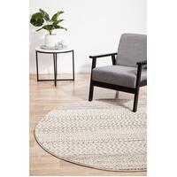 Rug Culture CHROME HARPER Floor Area Carpeted Rug Transitional Round Silver & Off White 240X240CM