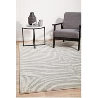 Rug Culture CHROME SAVANNAH Floor Area Carpeted Rug Modern Rectangle Silver & Off White 230X160CM