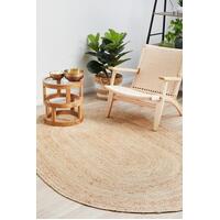 Rug Culture BONDI NATURAL Floor Area Carpeted Rug Modern Oval Natural 220X150CM