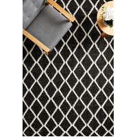 Rug Culture HUXLEY Floor Area Carpeted Rug Modern Rectangle Black & Off White 320x230cm