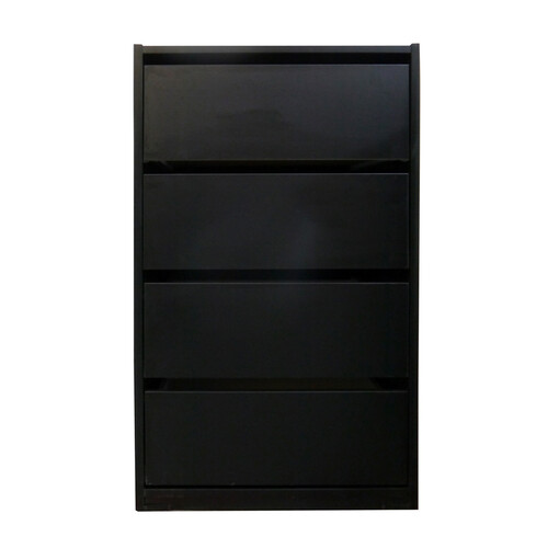 4 Drawer Matte Black Clothes Cabinet Wardrobe Storage Unit Riteway